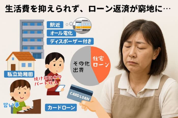 生活費を抑えられず、ローン返済が窮地に