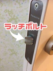 ドアのラッチボルト