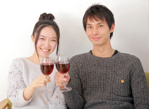 ワインで乾杯